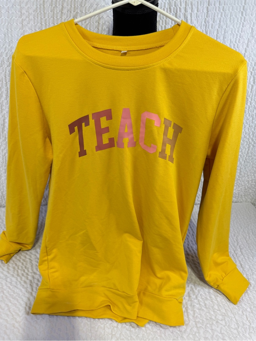 Women’s small  Yellow "Teach" Long-Sleeve Top